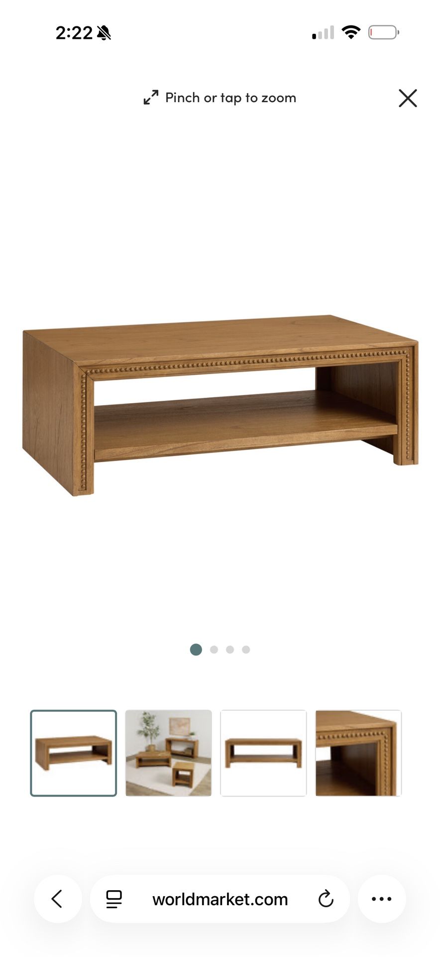 Brand New IN BOX - World Market Coffee Table