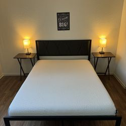 Queen Size Bed Frame, Mattress