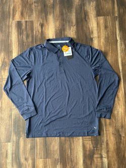 New Mens Long Sleeve Golf Polo - Large