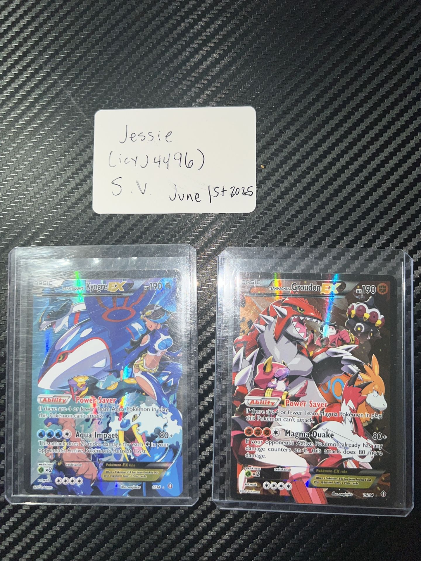 Pokémon Cards: Team Aqua’s kyogre Ex And Team Magma’s Groudon Ex Both Lp