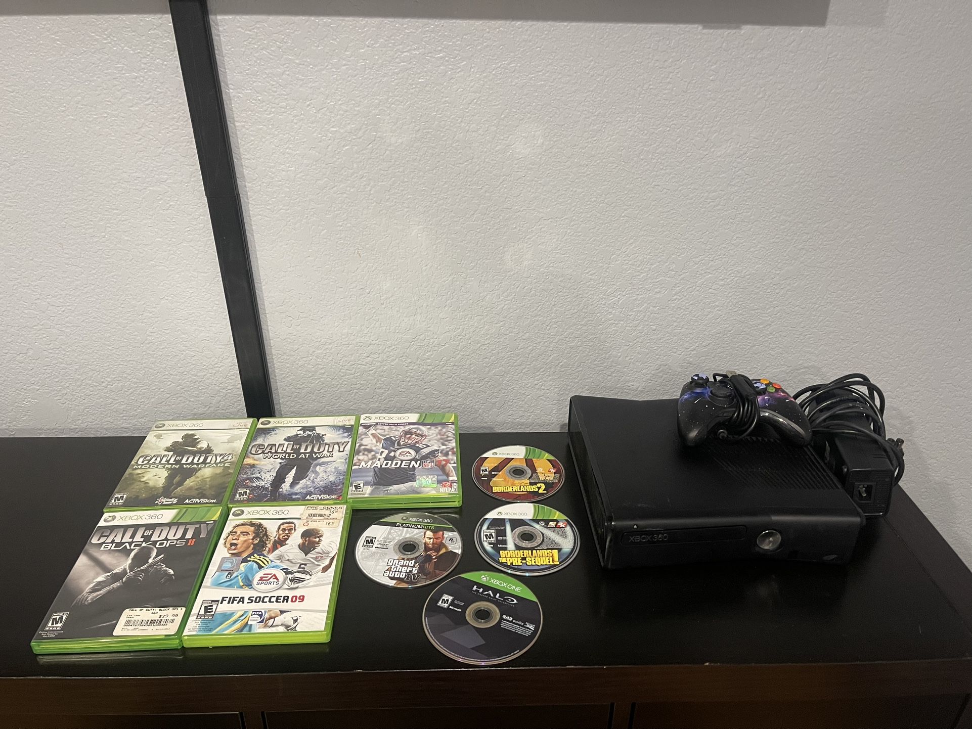 Microsoft Xbox 360S Black XBOX 360 SLIM Video Game Console System Bundle Set Kit with games