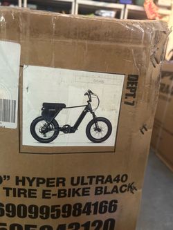 Hyper Bicycles 20" Ultra 40, 36V Electric Bike, Adult Ages 13+, 250W Motor, Matte Black