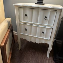 french provincial shabby country end table nightstand 2 drawers