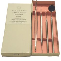 4pcs Professional Basic Dental Set Medical Stainless Steel