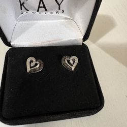 Kay Jewelers Diamond Sterling Silver Earrings 