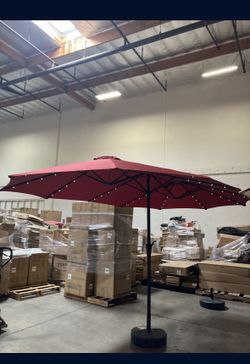 New 13ft Rectangular Umbrella With Lights . Available Turquoise Blue & Red (base Not Included?