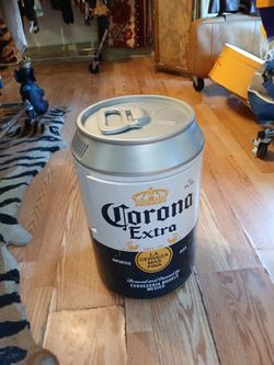 Corona 12 Can Portable Mini Fridge, 12V DC 110V AC Personal Travel Cooler, 10L (10.6 qt), White