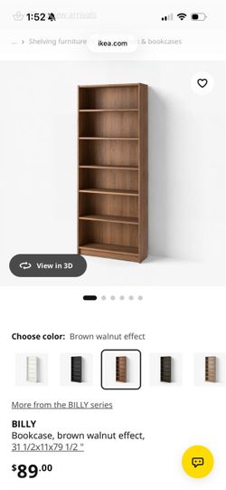 IKEA BILLY Tall Bookcase Brown Walnut Shelves Shelf
