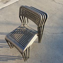 4 Indoor Outdoor Gray Chairs