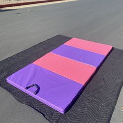 New Blue 3’x6’x2” 4 Fold Gymnastics Mat Exercise Tumbling Gym Mat 