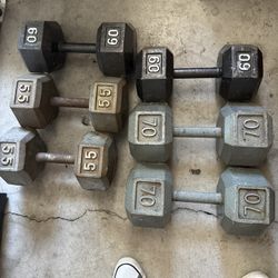 Dumbbells 55lb 60lb 70lb