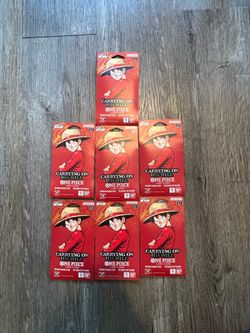 LOT OF 7- One Piece OP-13 Carrying on His Will Sleeved Booster Packs - SEALED