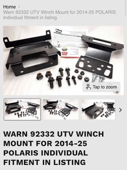 RZR Warn winch mount