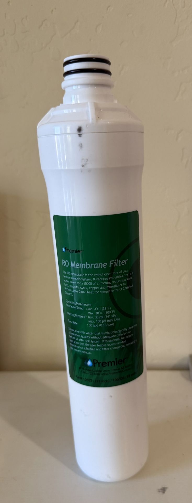 Watts Premier RO-4 RO-PURE 105331 Membrane Filter RO-PURE 50 GPD (Gallons Per Day) Membrane Filter.