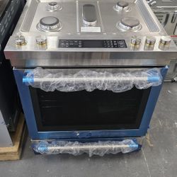 New Jennair 30" Slide In Gas Range With Air Fryer Self Cleaning Convection French-Door 