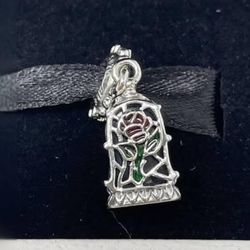 Pandora X Disney Beauty And The Beast Enchanted Rose Dangle Charm