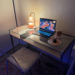 CB2 Glass Computer Desk 