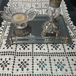 Antique Lighter And Jewelry Tray