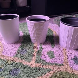 5.5” White Ceramic Pots 