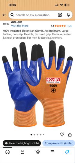 GOL-SIV 400V Insulated Electrician Gloves Large
