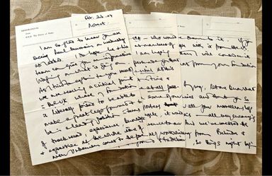 Handwritten Prince Charles (King) RARE 6 page letter-memo  dated Feb 2,2004.