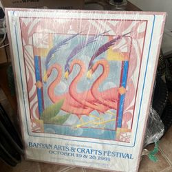 Flamingo Painting/frame 