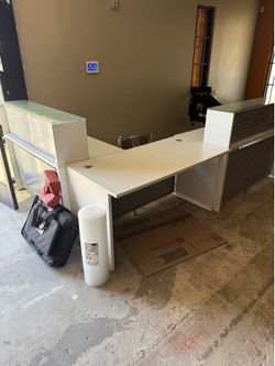 Office Desk - 2 person glass top