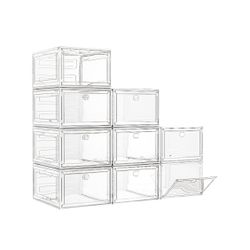 Large Clear Shoe Boxes Organizer【Thicker Material】 