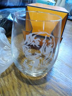 Labrador Retriever Etched Wine Glass Without Stem