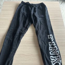 black & white Victoria Secret Pink Sweatpants 