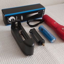 U'King Zoomable LED Flashlight Tactical Torch Light Camping Hiking Fishing ( Red )
