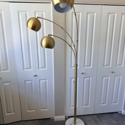 Gold 3-Arm Adjustable Floor Lamp 