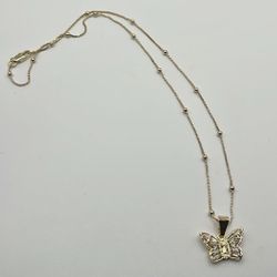 Gold Plated Butterly Virgin Mary Necklace 