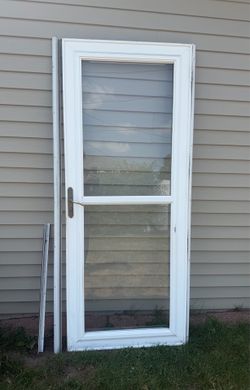 32" X 80" Aluminum Storm Door With Frame, Glass & Screen