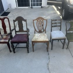 Lot Of 5 Antique Accent Chairs