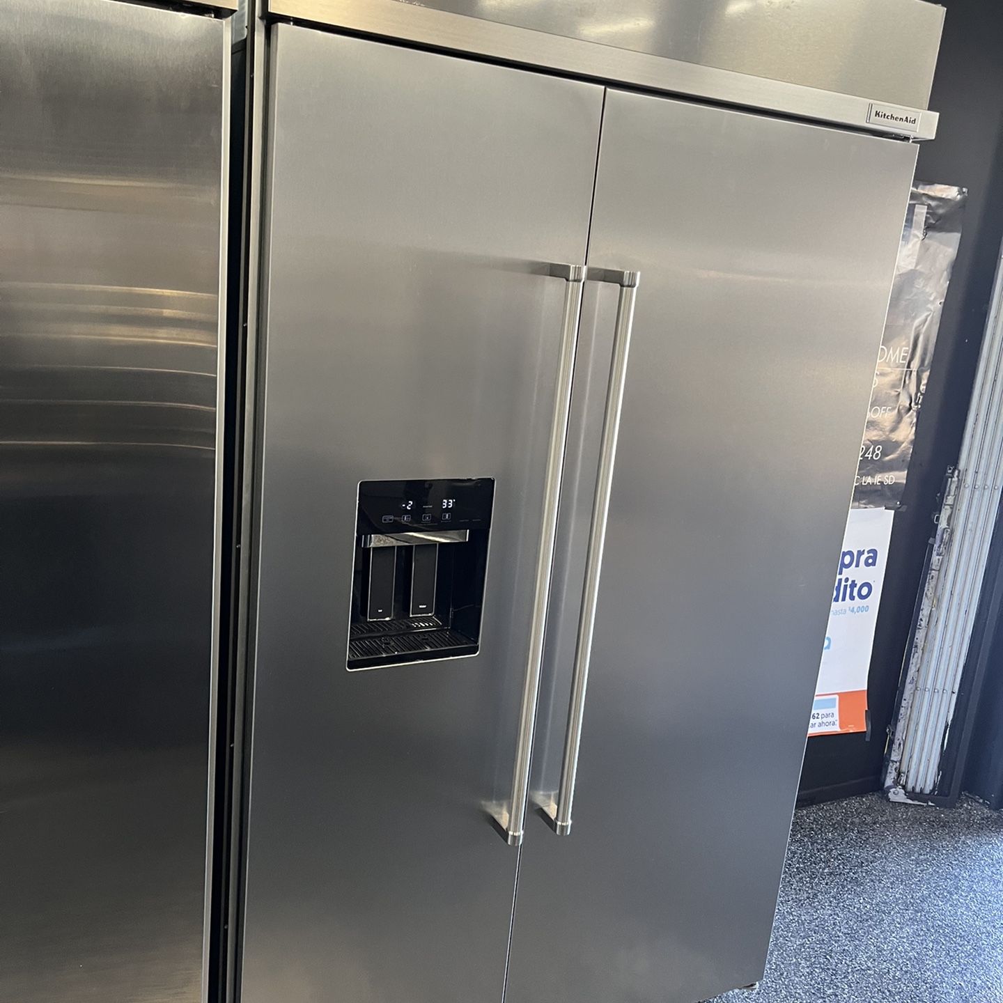 2023 Kitchen Aid Stainless Steel Built In 48” Side By Side Refrigerator 