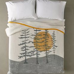 Forest Print Gauze Bed Blanket 