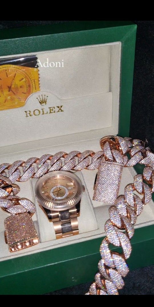 22MM Rose Gold 22inch Cuban Link