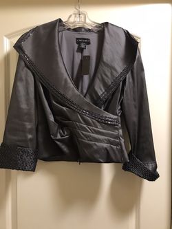 Gray Beaded Top, Size 10