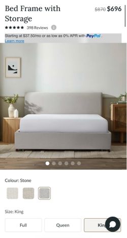 Silk and Snow King Bed Frame w/ Storage Drawer