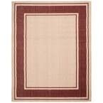 * StyleWell
Red Border Beige/Red 8 ft. x 10 ft. Indoor/Outdoor Area Rug