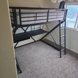 Full loft bed with desk