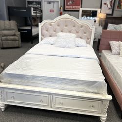 Full Size Bedframe W/ Mattresses Included 