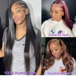 30 Inch 13x4 HD Straight Lace Front Wigs Human Hair Pre Plucked Lace Front Wigs Human Hair 9A Straight Frontal Wigs Human Hair Glueless Lace Frontal W