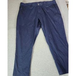 Fabletics High Side Chino Pants Blue Modern Classic Fit Pockets 42x32