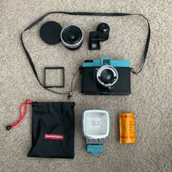 Diana F+ w/Fisheye Lens + 1 roll of Kodak Portra 160 (120 medium format film)