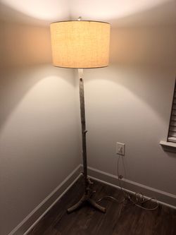 Rustic Branch-Style Floor Lamp – Linen Shade + Free WiZ Smart Bulbs