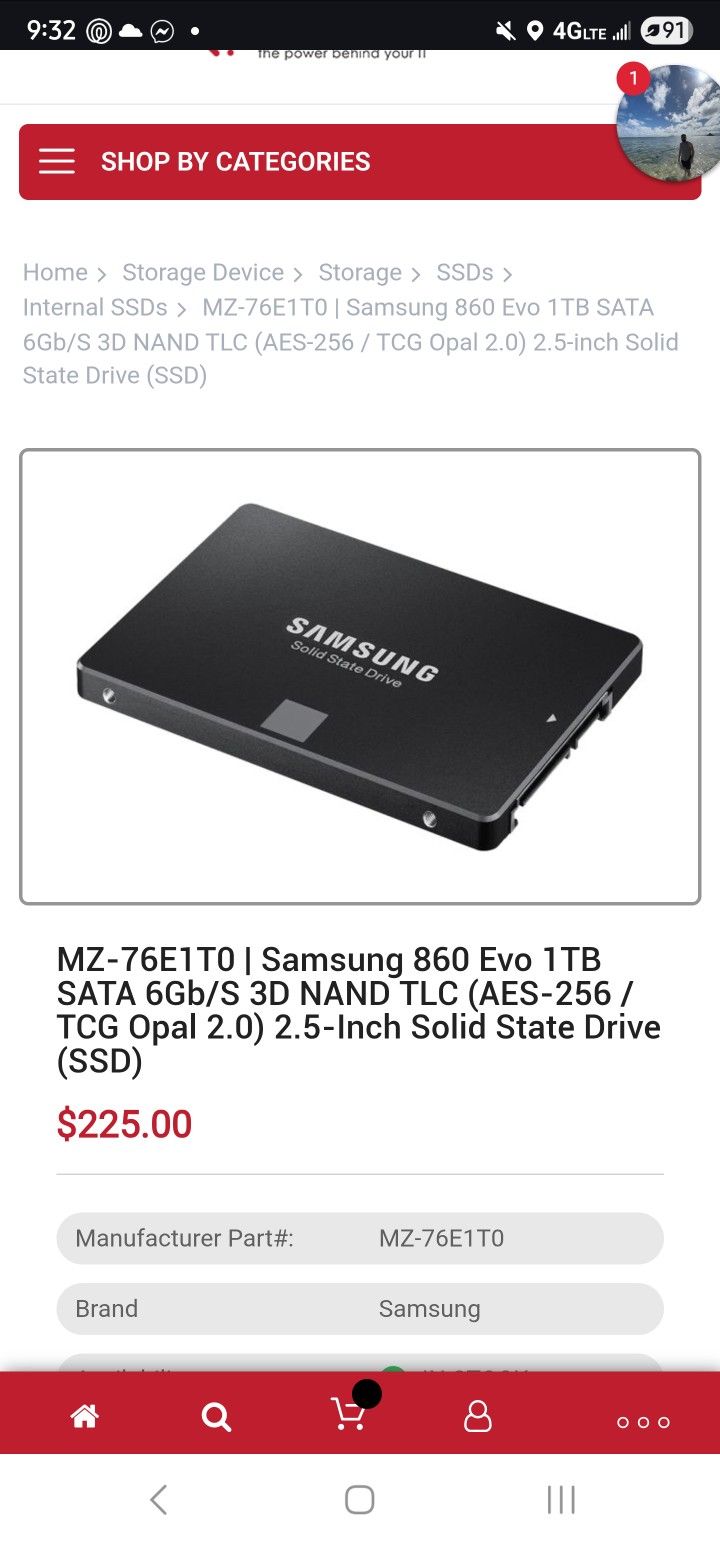 Samsung 860 Evo 1TB SSD