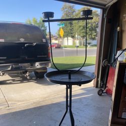 Parrot Stand With Feeders 