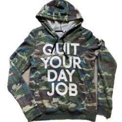 Camo Green Hoodie Sweater Sweatshirt Medium 